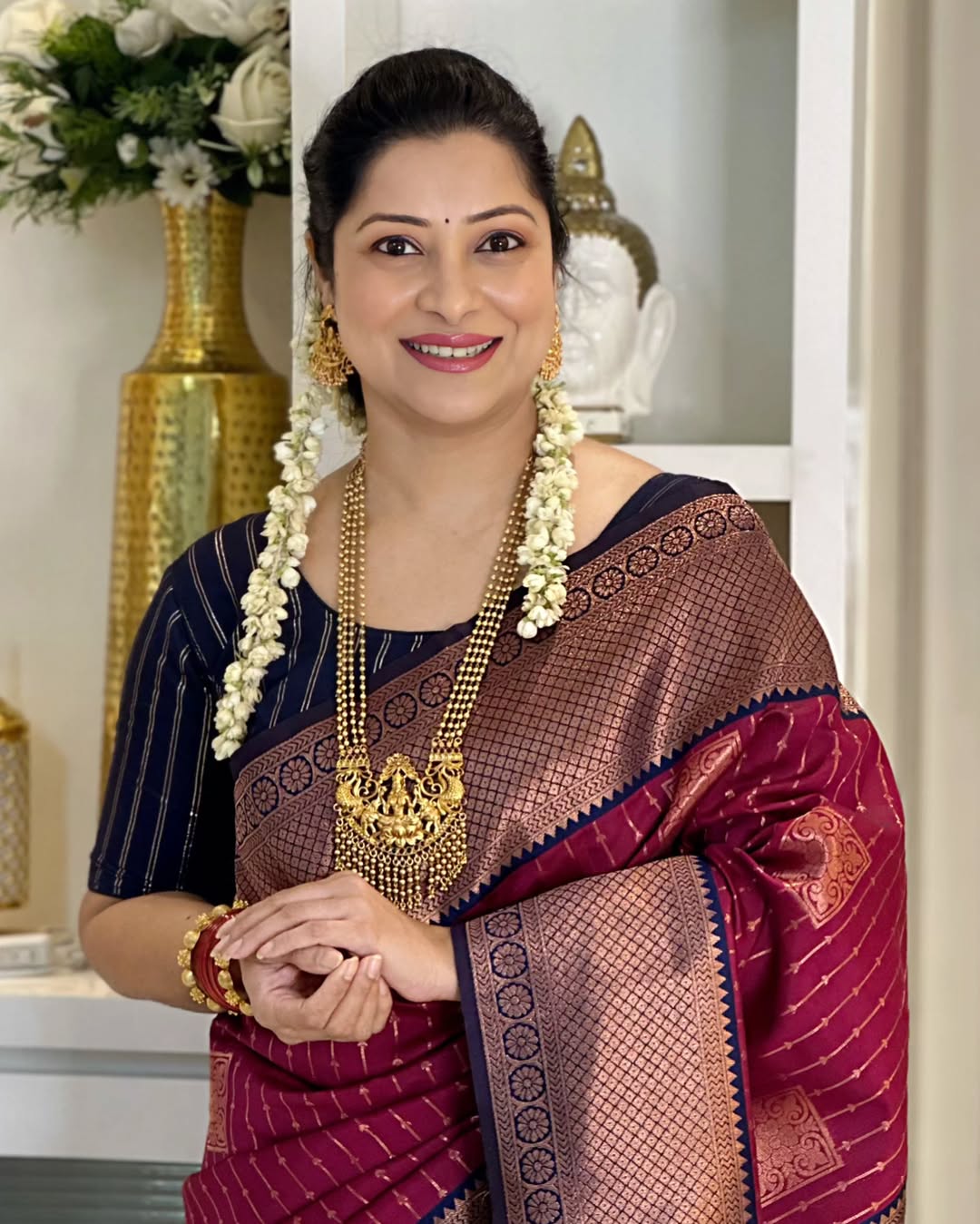Maroon Wedding Rich Pallu Pure Silk Saree With Brocade Blouse