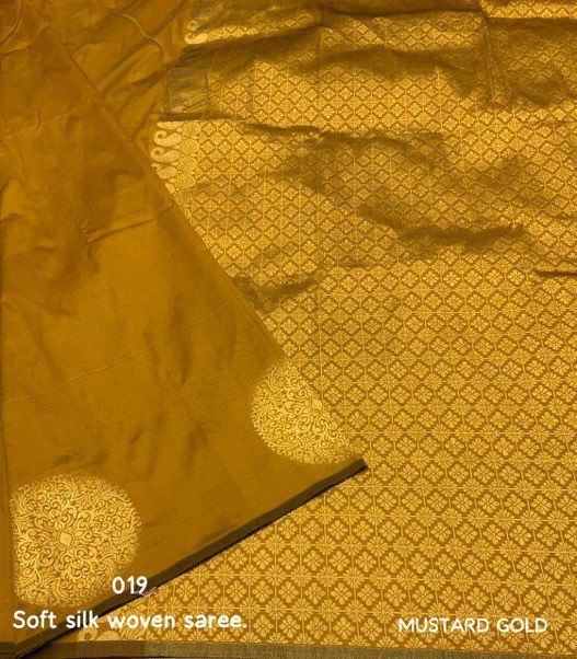 Elegant Yellow Silk Saree with Gold Polka Motifs & Rich Designer Pallu