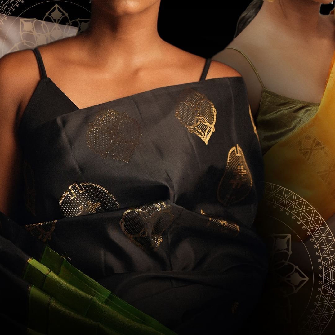 Elegant Charcoal Black & Lime Green Designer Saree with Woven Motifs