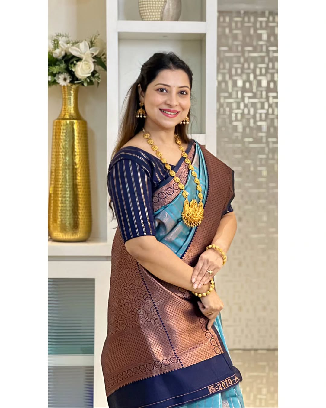 Wedding Rich Pallu Pure Silk Saree With Brocade Blouse
