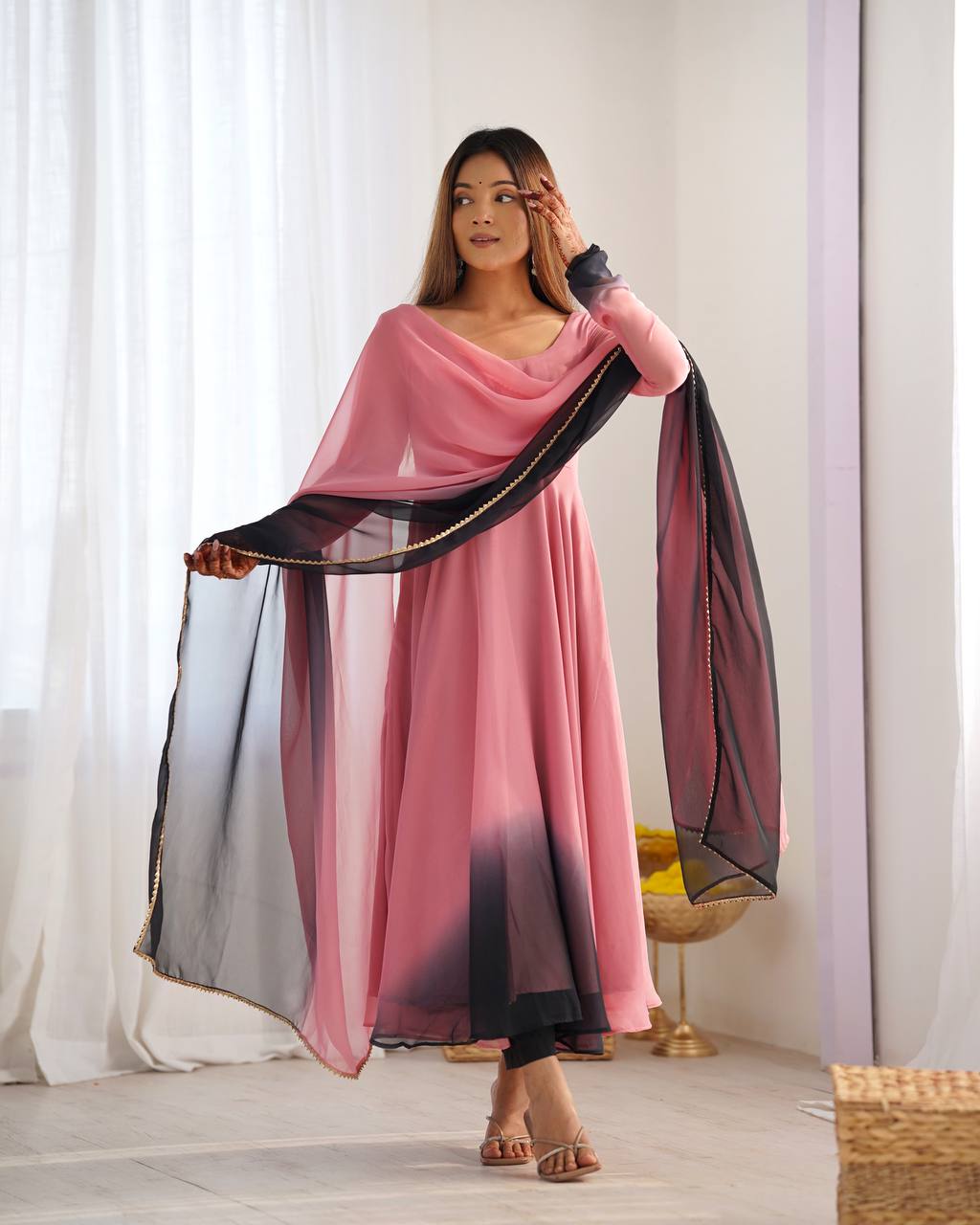 Pink Lady Georgette Anarkali Set