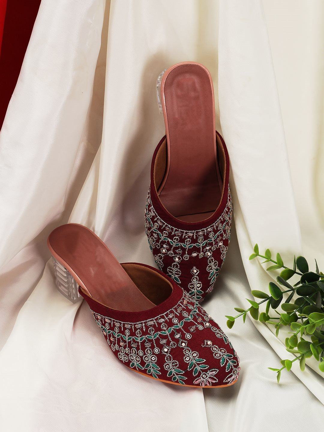 Women's White Embellished Rexine Block Heel Wedge Heels with PVC Sole - Stylish and Comfortable